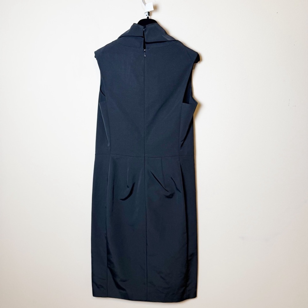 NWT Calvin Klein Collection Black Sleeveless Cowl Neck Sheath Dress size 10 - Picture 9 of 12